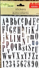 2 Silver Foil Upper Lower Case Alphabet ABCs Stickers Crafters Square 1″x1/2″