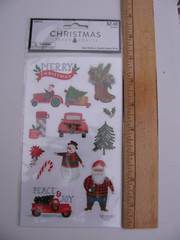 Hobby Lobby Clear Stickers COUNTRY SANTA Red Pickup Snowman Boots 24 Pieces NIP
