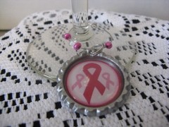 Breast Cancer Awareness Bottle Cap Wine Glass Charms ~ **Gift Idea