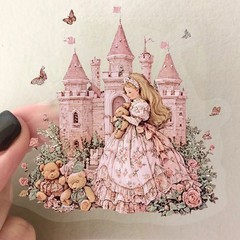 50Pcs Clear Cartoon Fairy Tale Princess Stickers Waterproof Transparent PET Deca