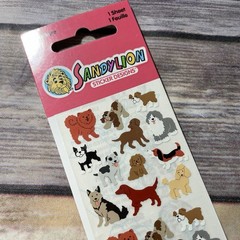 Vintage Sandylion Sticker Design Kromekote Stickers Mini Puppies Dogs Pups Puppy