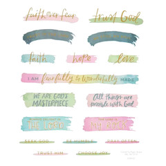 2 Sheets Inspirational Faith Religious Gold Foil Stickers Crafts Planner Supply