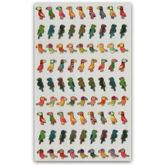 CUTE TINY BIRD FOIL HOLOGRAM STICKERS Parrot Scrapbook Kid Craft Sticker Sheet