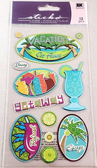 EK Success Sticko SPRING BREAK Metallic Dimensional Stickers – 12 pcs