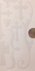 FAITH Plastic Shapes Transparent Stickers(18pc)Fantastic Plastic W/Flair•Crosses
