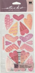 Vintage Sticko flat stickers VELLUM SWEETHEARTS theme 52390 FAST FREE shipping!