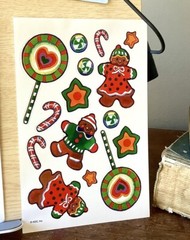 Mixed Lot of 5 Vintage Christmas Sticker Sheets 1998 Hershey Kisses HMK AGC