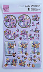 Anita’s Foiled Decoupage Floral Religious Flowers Craft Cardmaking 4pc Bundle