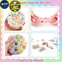 120PCS Mixed Colors Slime Charms Cute 0.6 inch to 1 inch,