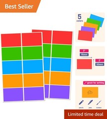 Assorted Color Label Stickers 250 Pieces 3×2 Inches for Moving and Labeling