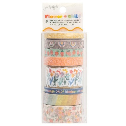 American Crafts – JEN HADFIELD – 4 PKGS WASHI TAPE – FLOWER CHILD