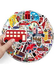 50 pcs England British London Life Style Stickers Decal Vinyl Weatherproof kids
