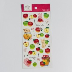 Kawaii Apple Sticker Set (2 Sheets) Japanese Stationery GAIA Made in Japan