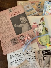 Vintage Baby Themed Junk Journaling Ephemera Packet Mid Century & Modern