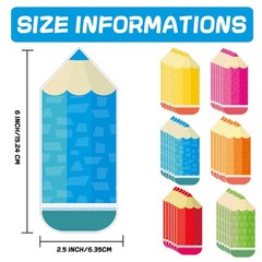 90 Pcs Colorful Pencils Paper Cutouts Name Tags Back To School Classroom Decor
