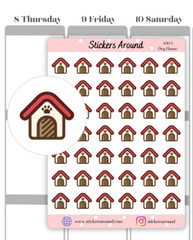 Dog House Icon Planner Sticker, Pet House, Calendar and Bullet Journal Stickers