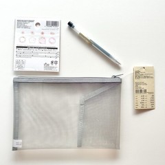 MUJI Sakura Jute Bag Nylon Mesh Case Gift Set A6 Mini Notebook Stationery Japan