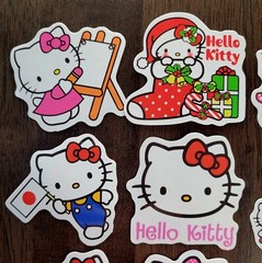 STICKERS x 10 Kitty Painter Lollipop Balloon Flag Flowers Dress JE23