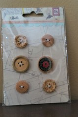 Basic Grey Lucille Scrapbook LOT 12 X 12 Paper Chipboard, Snippets & Buttons