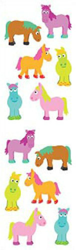 Mrs. Grossman’s Stickers – Chubby Ponies – Horses – 4 Strips
