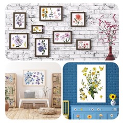 BBTO 12 Sheets Rub on Transfers for Crafts and Small, Multiple Colors