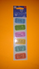 Mrs Grossman’s Stickers Ticket Sayings Party Thank You Birthday Make A Wish