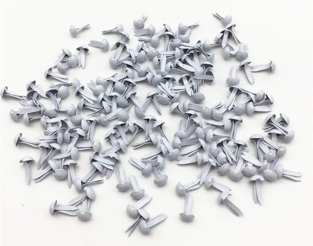 100 Pcs Mini Brads Fasteners Metal Plated round Paper Fasteners Brass Pastel for