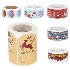 Merry Christmas Theme Stickers Seal Labels For DIY Gift Packaging Holiday Decor