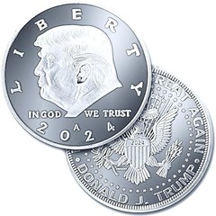 Donald Trump Silver Coin 2024 with Certificate of 2024 Trump Silver Eagle