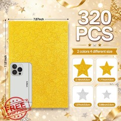Matio Star stickers, glitter foam, gold silver