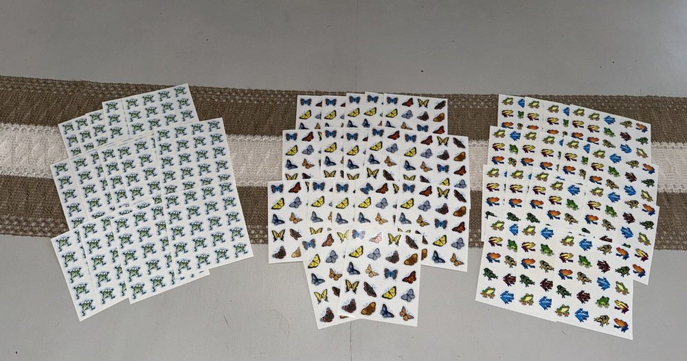 Vintage Carson Dellosa DJ Inkers Teacher Sticker LOT Butterflies 49 Sheets USA