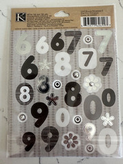 Life’s Little Occasions LLO Black/Gray/White Numbers 2 Die Cut Stickers 60 PC