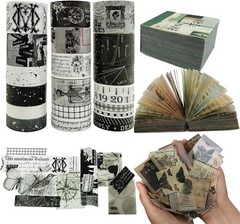 «732PCS Scrapbook Paper and 20 Rolls Washi Tape Set, Scrapbooking Supplies, Vint