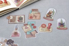 Stationery stickers PET Stickers Pack /watercolor wax seal stamp set paint brush
