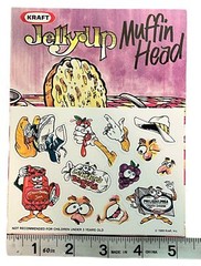 Vintage 1989 Kraft Jelly Up Muffin Head Stickers Butter Grapes Faces Egg 80s