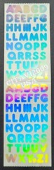HAMBLY STUDIOS STICKERS FOIL HOLOGRAPHIC LETTERS ALPHABET WHITE / SILVER VINTAGE