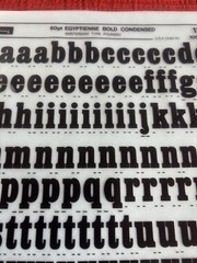 2 Letraset INSTANT LETTERING Transfer Letters Egyptienne 60pt bold con 1