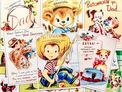 Set of 9 Retro Vintage Father’s Day Collage Art STICKERS – Just Cut & Use!