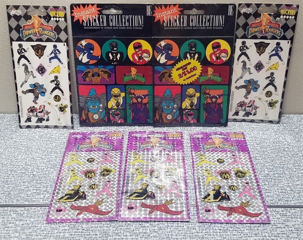 LOT of 7 PACKS MIGHTY MORPHIN POWER RANGERS STICKERS Sealed NOS