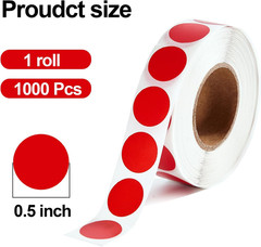 1000 Pcs Round Stickers 1/2 Inch Color Circle Dot Stickers Small Code Labels for