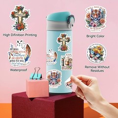 100 Pcs Christian Faith Stickers – Bible Verse & Inspiration Quotes | Waterpr…
