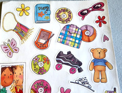 MAMBI Retro Girl Retro Clear Stickers 2003 Vintage Scrapbooking Laptop Pizza CDs