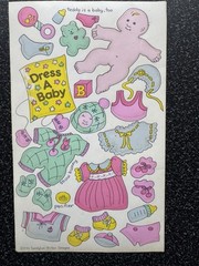 Vintage Sandylion Maxi Activity Sticker Sheet 80s Dress A Baby