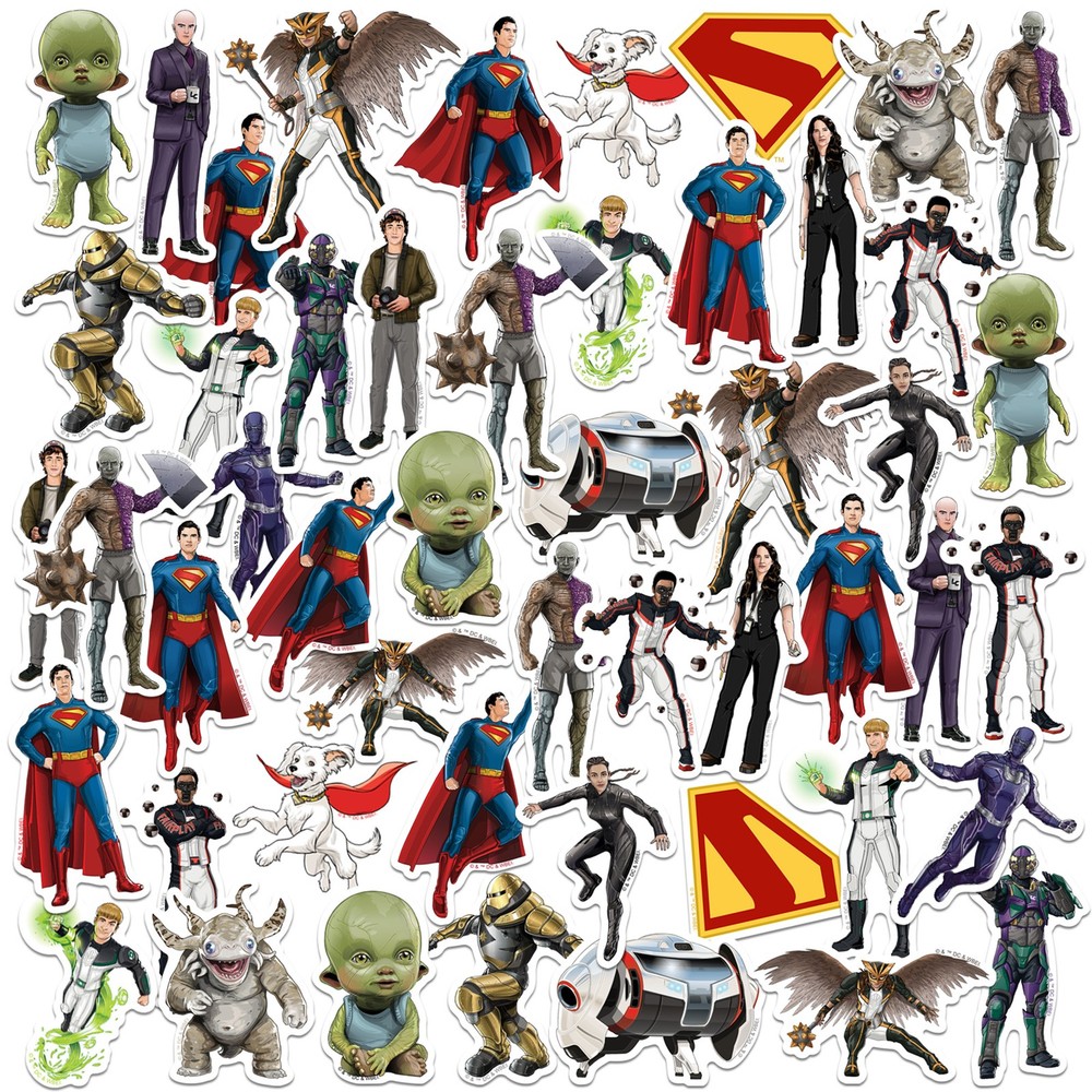 SUPERMAN 2025 CHARACTER VARIETY DIE CUT VINYL 50 CT STICKER PACK