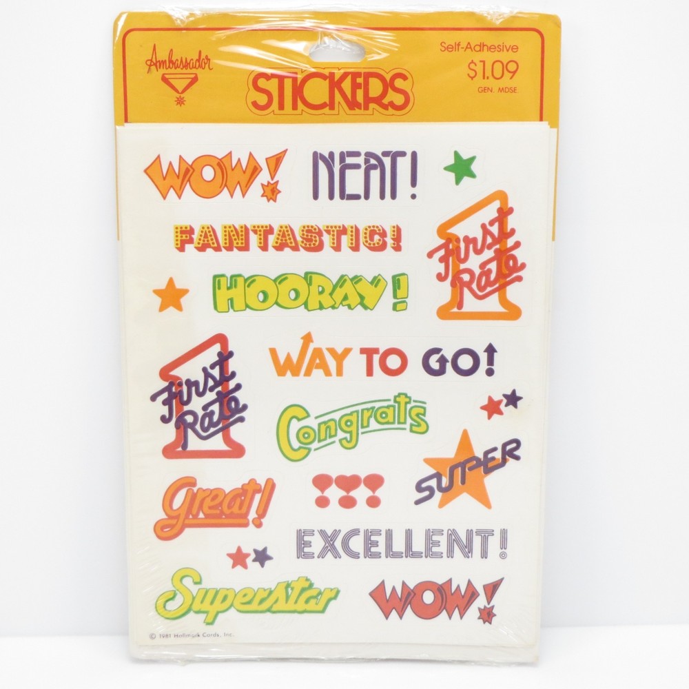 Vintage 1981 Hallmark Ambassador Seals Stickers Sealed Pack – Positive Praise