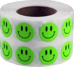 1/2″ Inch Small Fluorescent Green Happy Face Labels, 1,000 Total Adhesive Sti…