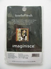 Imaginisce SNOWBALL BRADS 6 Epoxy Brads NIP