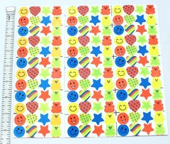 Vintage AMAV Smiley Face, Hearts, Stars, & Bears Sticker Sheets, Read Desc