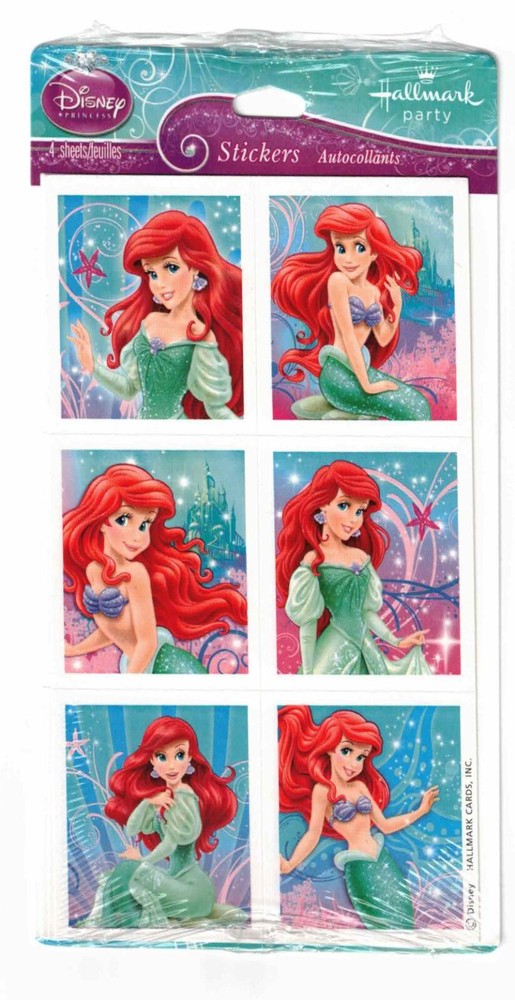 Disney ARIEL The Little Mermaid Princess Scrapbook Stickers New Pack! 4 Sheets