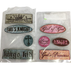 Lot 24 Scrapbooking Metal Embellishments 3-D Gift Tags Magic Mesh Stickers Trims